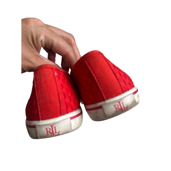 RALPH LAUREN Woven Janis Persimmon Slip On Sneakers Size 6.5 - Picture 7 of 7